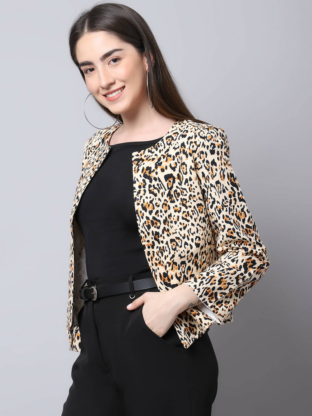 Even Apparels Multi 100% Viscose Open Front Statement Women's Jacket - Distacart