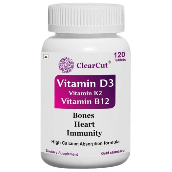 ClearCut Vitamin D3 K2 B12 Tablets - Distacart
