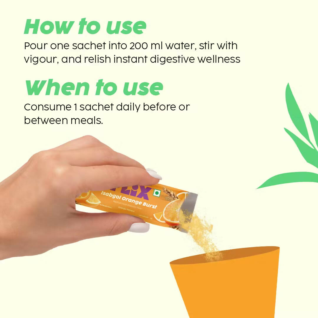 PLIX The Plant Fix Isabgol Orange Burst with Oat Fiber - Distacart