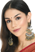 Thumbnail for Mominos Fashion Johar Kamal Beautiful Silver & Gold Earrings - Distacart