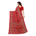 Thumbnail for Printed Jute Silk Red Saree