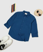 Thumbnail for Manet Boys Full Sleeves Solid Shirt - Dark Blue - Distacart