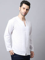 Thumbnail for Even Apparels White Pure Cotton Embroided Kurta - Distacart