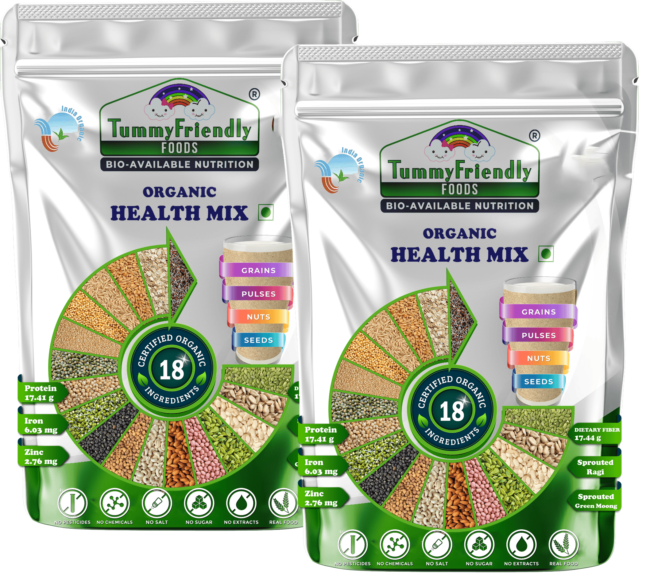 TummyFriendly Foods Organic Health Mix Pack for Kids and Adults No Pesticides, No GMO - Distacart