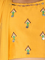 Thumbnail for Lil Drama Girls Ghaghra Choli Set - Mustard - Distacart