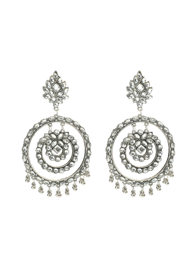 Mominos Fashion Johar Kamal Women's White Kundan Circles Earrings - Distacart