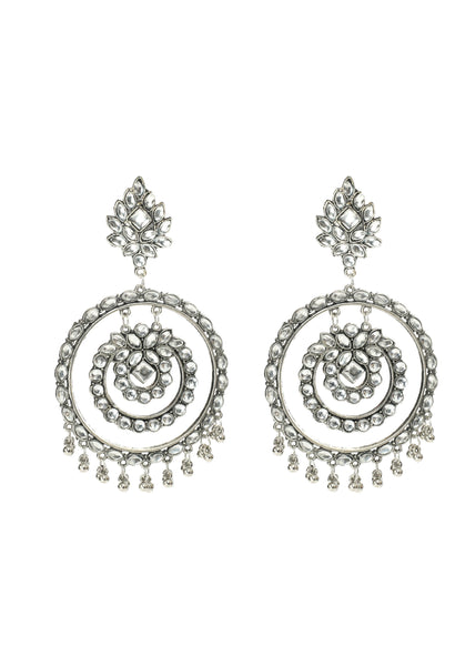 Mominos Fashion Johar Kamal Women's White Kundan Circles Earrings - Distacart