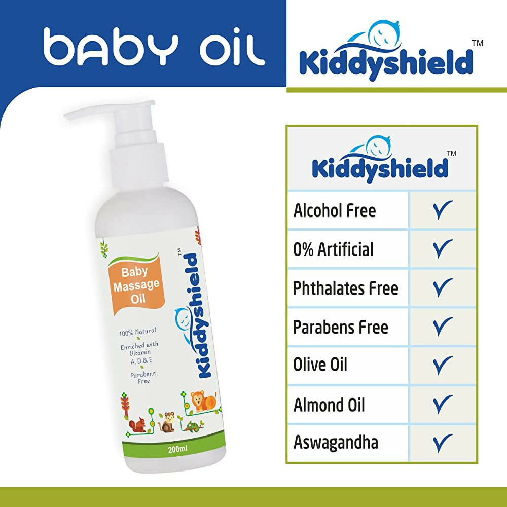Kiddyshield Baby Massage Oil (Age 0-12 Years) - Distacart