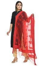 Thumbnail for Mominos Fashion Red Orgenza Chikan Work Dupatta