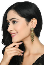 Thumbnail for Mominos Fashion Johar Kamal Peacock Design Golden Colour Earrings - Distacart