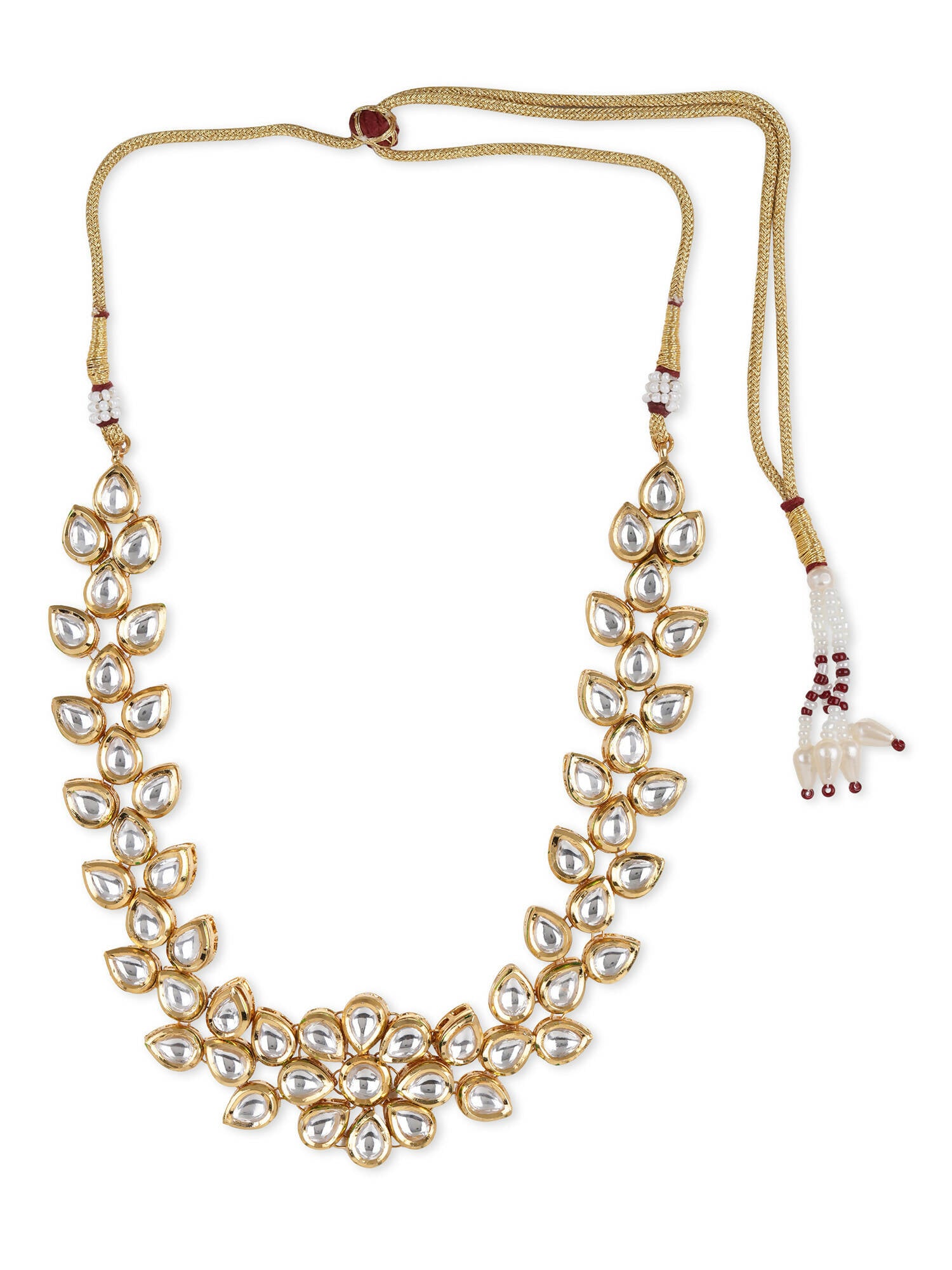 White Brass Gold-Plated Necklace - Ruby Raang - Distacart