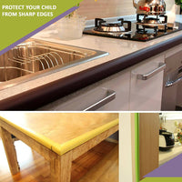 Thumbnail for Safe-O-Kid Unique High Density 2 Mtr Long U - Shaped 4 Edge Guards With 16 Corner Cushions - Black - Distacart