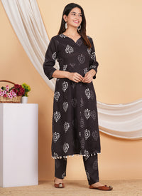 Thumbnail for House of RP Wine Rayon Floral Print Kurta, Palazzo & Dupatta Set - Distacart