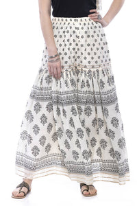 Thumbnail for Mominos Fashion Cotton Block Print With Lace Work Off White Palazzo - Distacart
