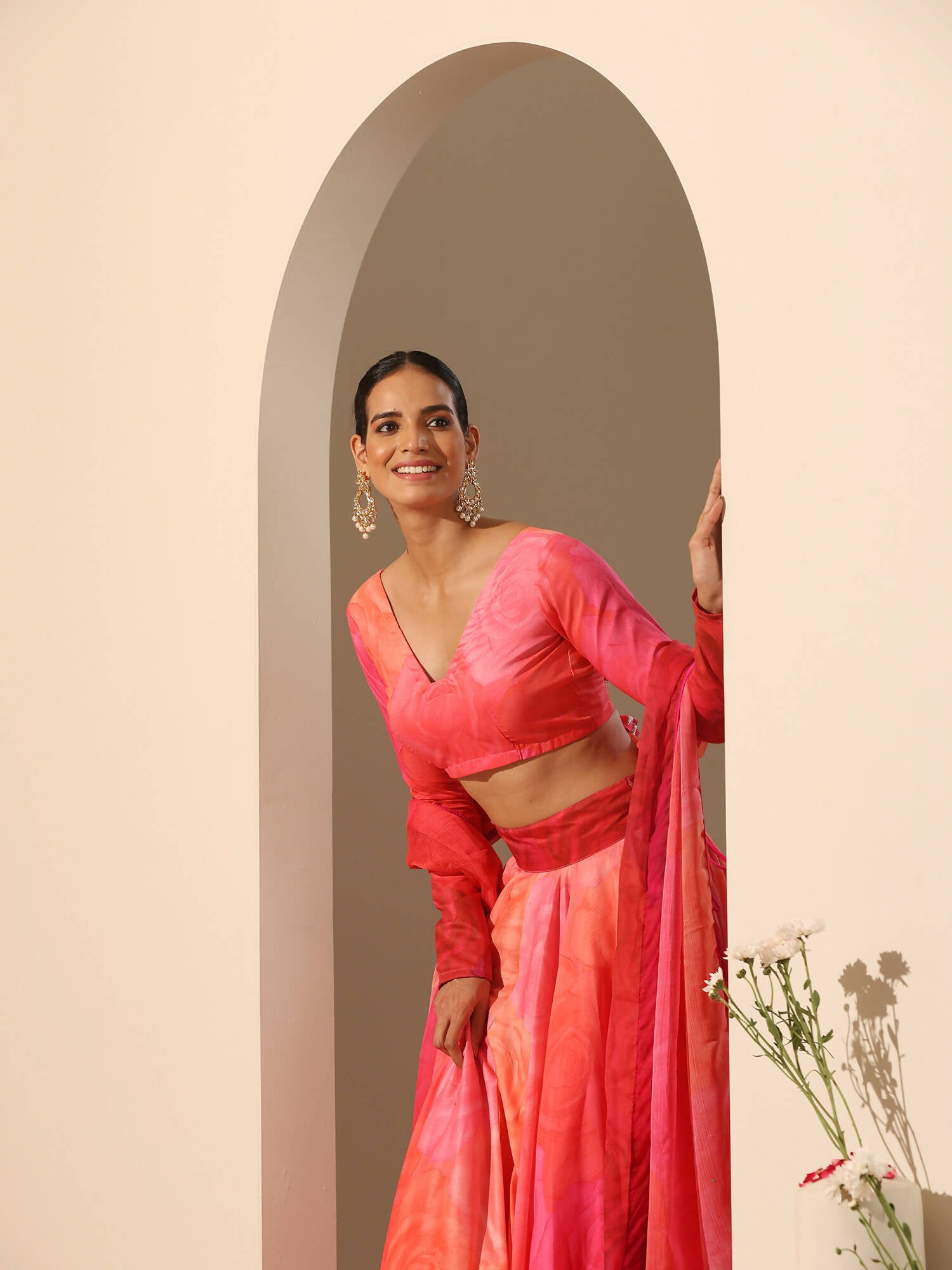 Pomcha Jaipur Pink Gul Bahaar Lehenga Set - Distacart
