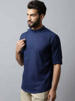 Thumbnail for Even Apparels Navy blue Color Viscose Pure Cotton Men's Kurta With Side Placket (SLD1190) - Distacart