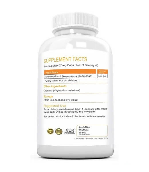 Ramini Bio Nutrition Shatavari 500mg Veg Capsules - Distacart