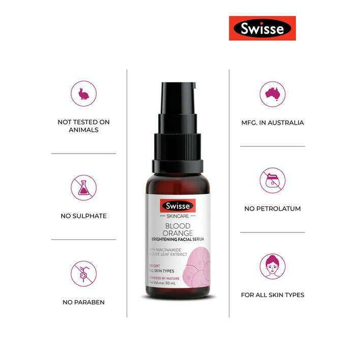Swisse Skincare Blood Orange Brightening Facial Serum with Vitamin C - Distacart
