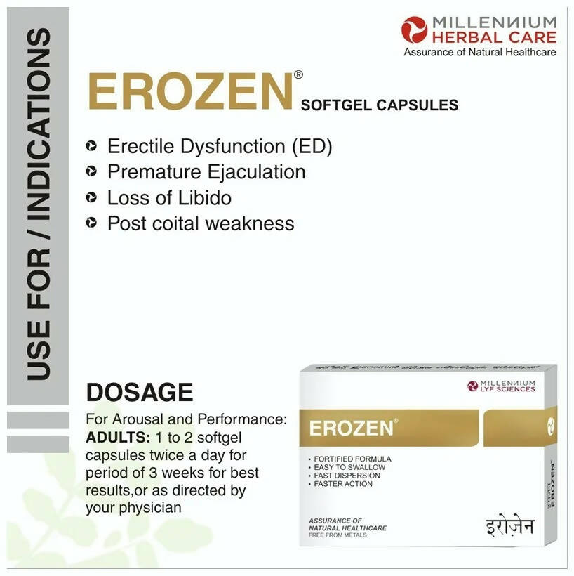 Millennium Herbal Care Erozen Softgel Capsules - Distacart