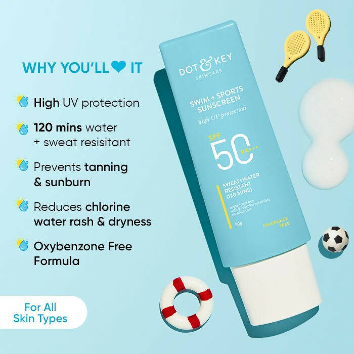 Dot & Key Swim + Sports Sunscreen SPF 50 PA+++ - Distacart