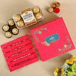 Thumbnail for Pretty Designer Rakhi Set With 16 Pcs Ferrero Rocher