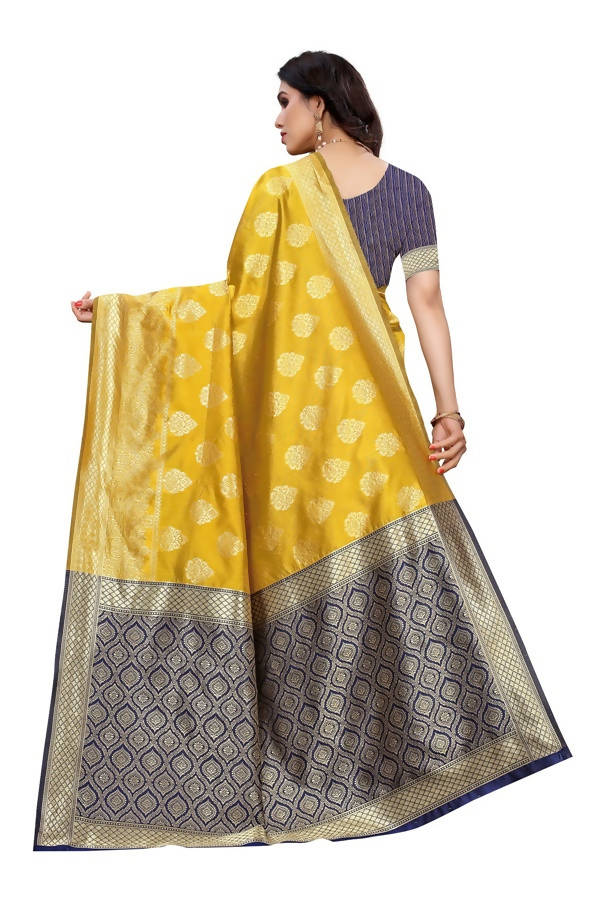 Vamika Banarasi Jacquard Weaving Yellow Saree (Dangal Yellow)