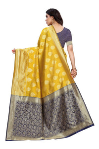 Thumbnail for Vamika Banarasi Jacquard Weaving Yellow Saree (Dangal Yellow)