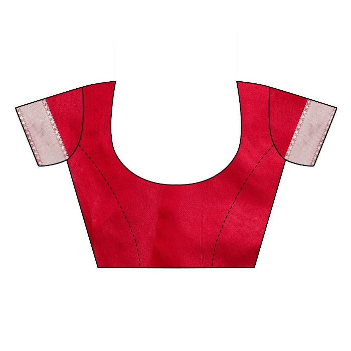 Vamika Banarasi Jacquard Weaving Red Blouse