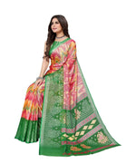 Thumbnail for Vamika Pink Chiffon Brasso Bollywood Style Woven Saree (KARUNA GREEN) - Distacart