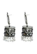 Thumbnail for Mominos Fashion Johar Kamal Women Silver Oxidised Jhumkas - Distacart