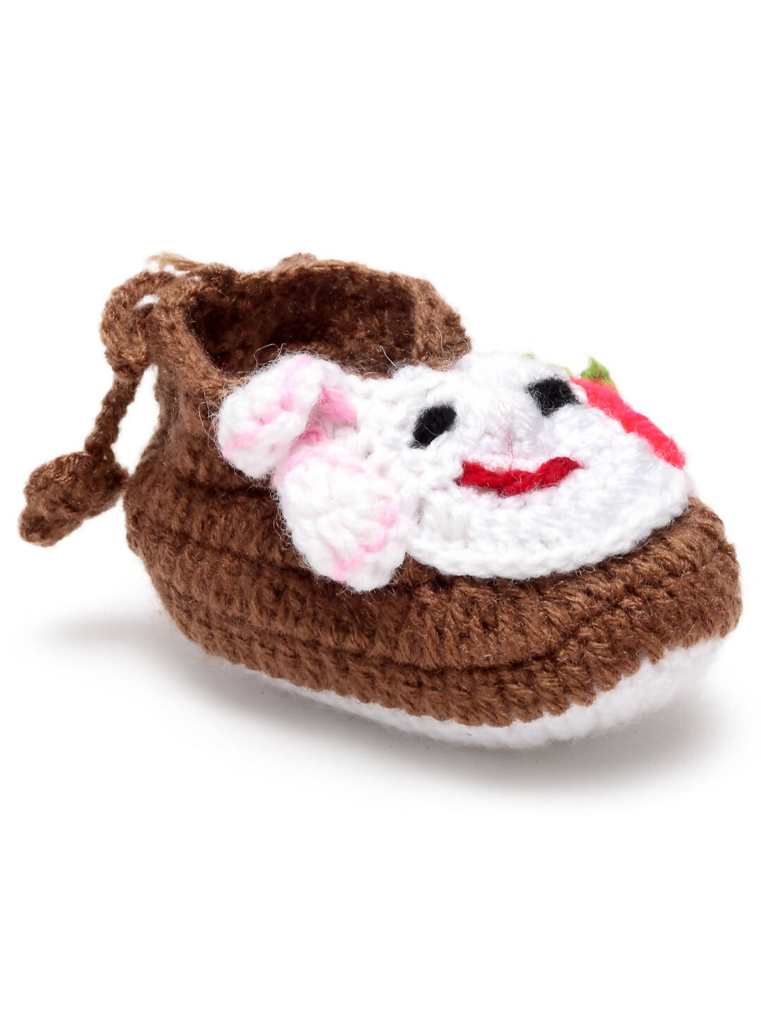 Chutput Kids Woollen Hand Knitted Self Desgin Booties - Brown - Distacart