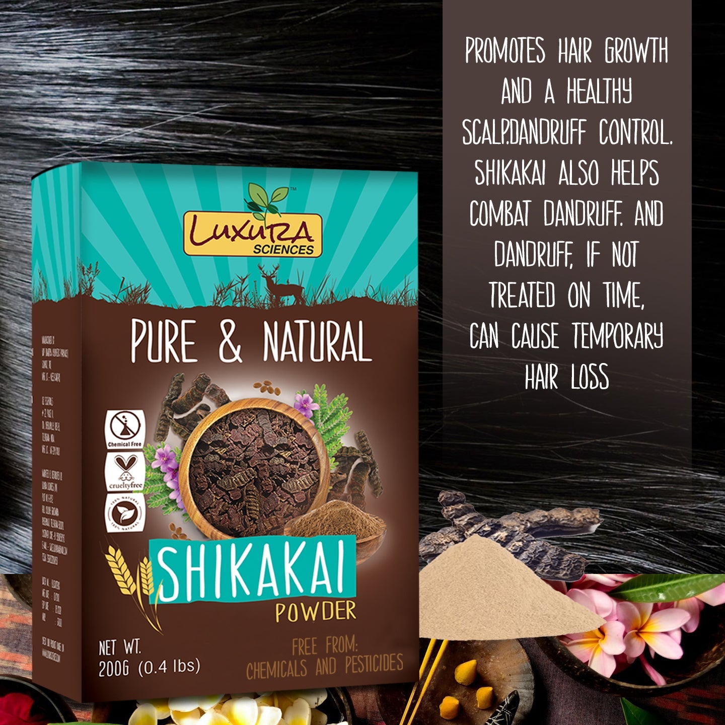 Luxura Sciences Shikakai Powder For Hair - Distacart