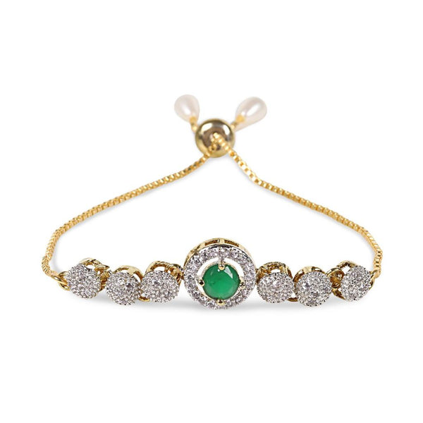 Rhodium-Plated Alloy American Diamond Studded Designer Bracelets - The Pari - Distacart