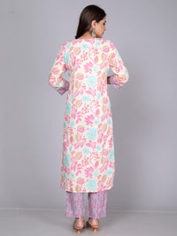 Thumbnail for NOZ2TOZ Women Floral Printed Cotton Kurta Set With Dupatta - White - Distacart