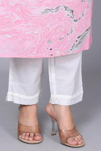 Thumbnail for NOZ2TOZ Women Printed Pink & White Cotton Kurta Set With Dupatta - Pink - Distacart