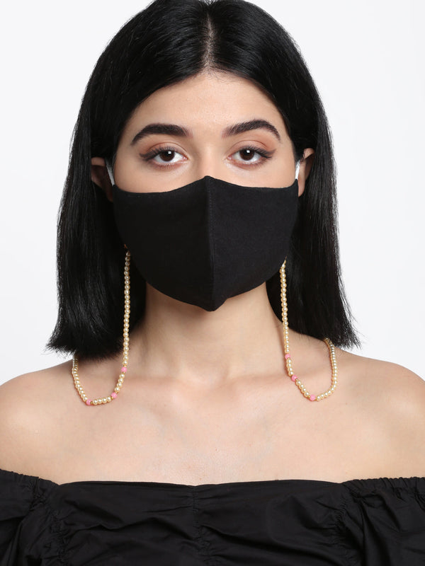 Stone And Gold Plated Mask Chain - Ruby Raang - Distacart