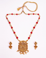 Thumbnail for Gold-Plated Alloy Pearl And Beads Mala Pendant Set - The Pari - Distacart