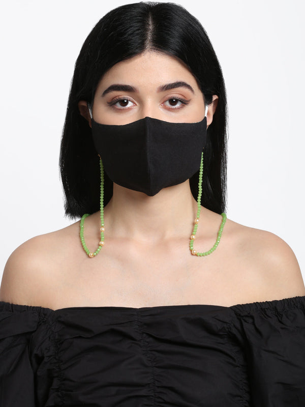 Stone And Gold Plated Mask Chain - Ruby Raang - Distacart