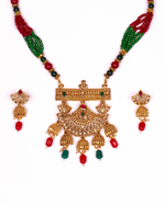 Thumbnail for Gold-Plated Alloy Pearl And Beads Mala Pendant Set - The Pari - Distacart