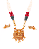 Thumbnail for Gold-Plated Alloy Pearl And Beads Mala Pendant Set - The Pari - Distacart