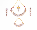 Thumbnail for Gold-Plated Alloy Rhinestones Studded Single Line Necklace Set - The Pari - Distacart