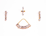 Thumbnail for Gold-Plated Alloy Rhinestones Studded Single Line Necklace Set - The Pari - Distacart