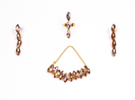 Thumbnail for Gold-Plated Alloy Rhinestones Studded Single Line Necklace Set - The Pari - Distacart
