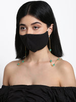 Thumbnail for Stone And Gold Plated Mask Chain - Ruby Raang - Distacart