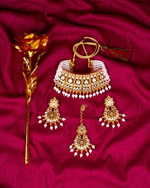 Thumbnail for Gold-Plated Alloy Designer Pearl And Alloy Choker Necklace - The Pari - Distacart