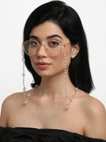 Thumbnail for Stone And Gold Plated Mask Chain - Ruby Raang - Distacart