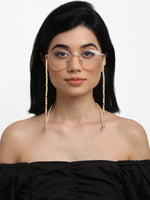 Thumbnail for Stone And Gold Plated Mask Chain - Ruby Raang - Distacart