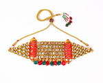 Thumbnail for Gold-Plated Alloy Kundan Designer Choker Necklace Set - The Pari - Distacart