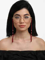 Thumbnail for Stone And Gold Plated Mask Chain - Ruby Raang - Distacart