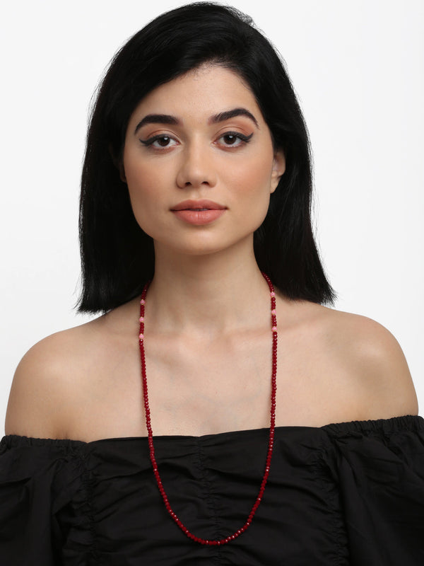 Stone And Gold Plated Mask Chain - Ruby Raang - Distacart